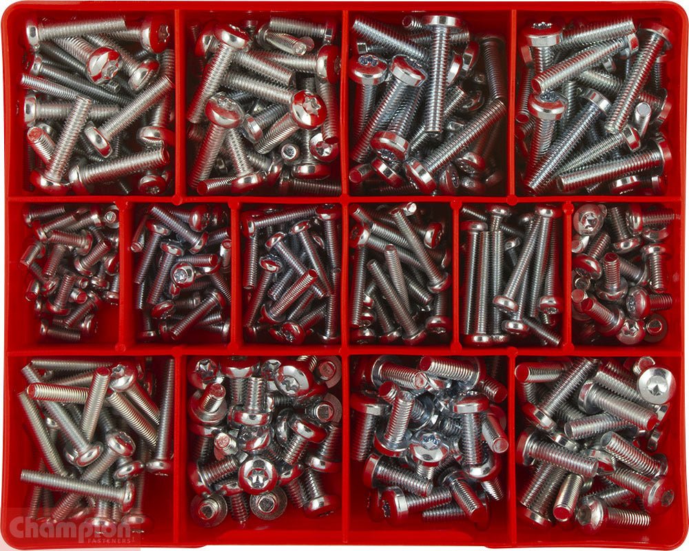 Champion CA1772 Pan Head Torx Machine Screw Assortment Kit, 365 Pieces - AIMS Industrial Supplies