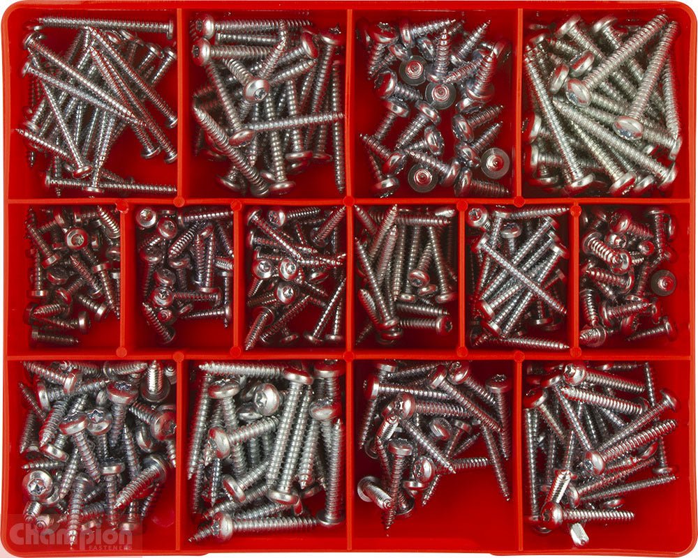 Champion CA1776 Pan Head Torx Self-Tapping Screw Assortment Kit, 425 Pieces - AIMS Industrial Supplies