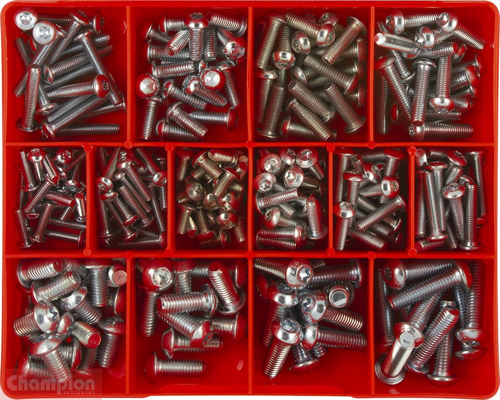 Champion CA1784 Torx Security Button Head Screw Kit, 270 Pcs - AIMS Industrial Supplies