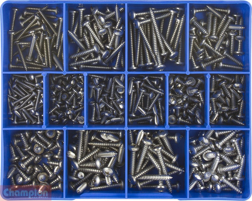 Champion CA1810 Self Tapping Pan Head Phillips Screw Assortment Kit - AIMS Industrial Supplies