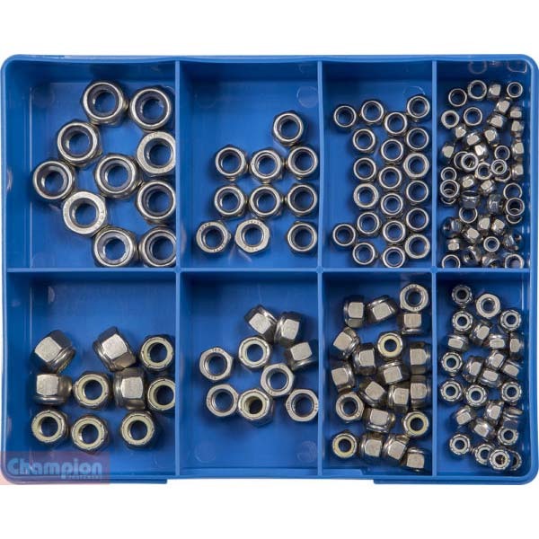 Champion CA1836 Self-Locking Nuts Metric/Imperial Assortment Kit - 155 Pcs1