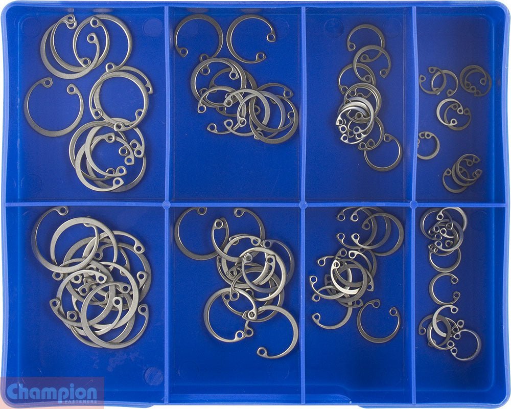 Champion CA1861 Stainless Steel Internal Circlip Kit, 80 Pcs - AIMS Industrial Supplies