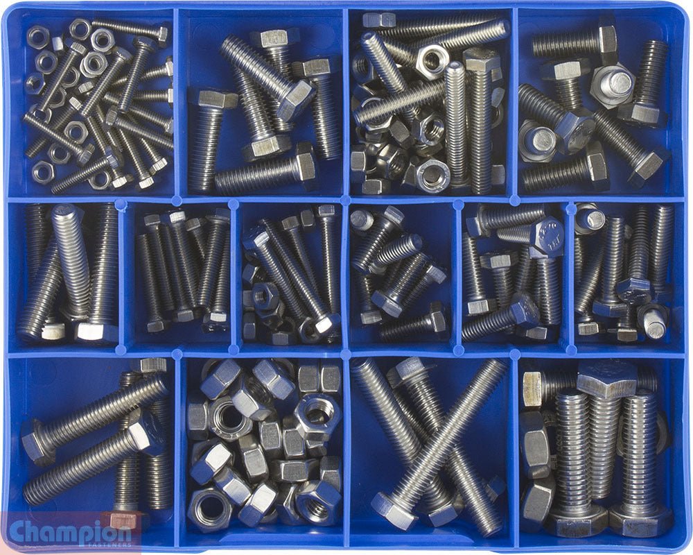 Champion CA1870 Hex Set Screw & Nut Metric Asoortment Kit, 174 Pcs - AIMS Industrial Supplies