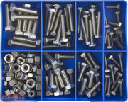 Champion CA1875 Hex Set Screw and Nut UNC Stainless Steel Kit, 140 Pcs - AIMS Industrial Supplies