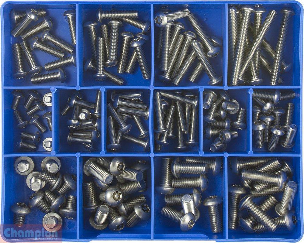 Champion CA1886 Pan TPX Torx Machine Screw Stainless Steel, 140 Pcs - AIMS Industrial Supplies