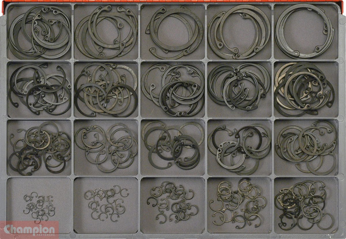 Champion CA2030 Internal Circlip Imperial Assortment Kit, 240 Pcs - AIMS Industrial Supplies