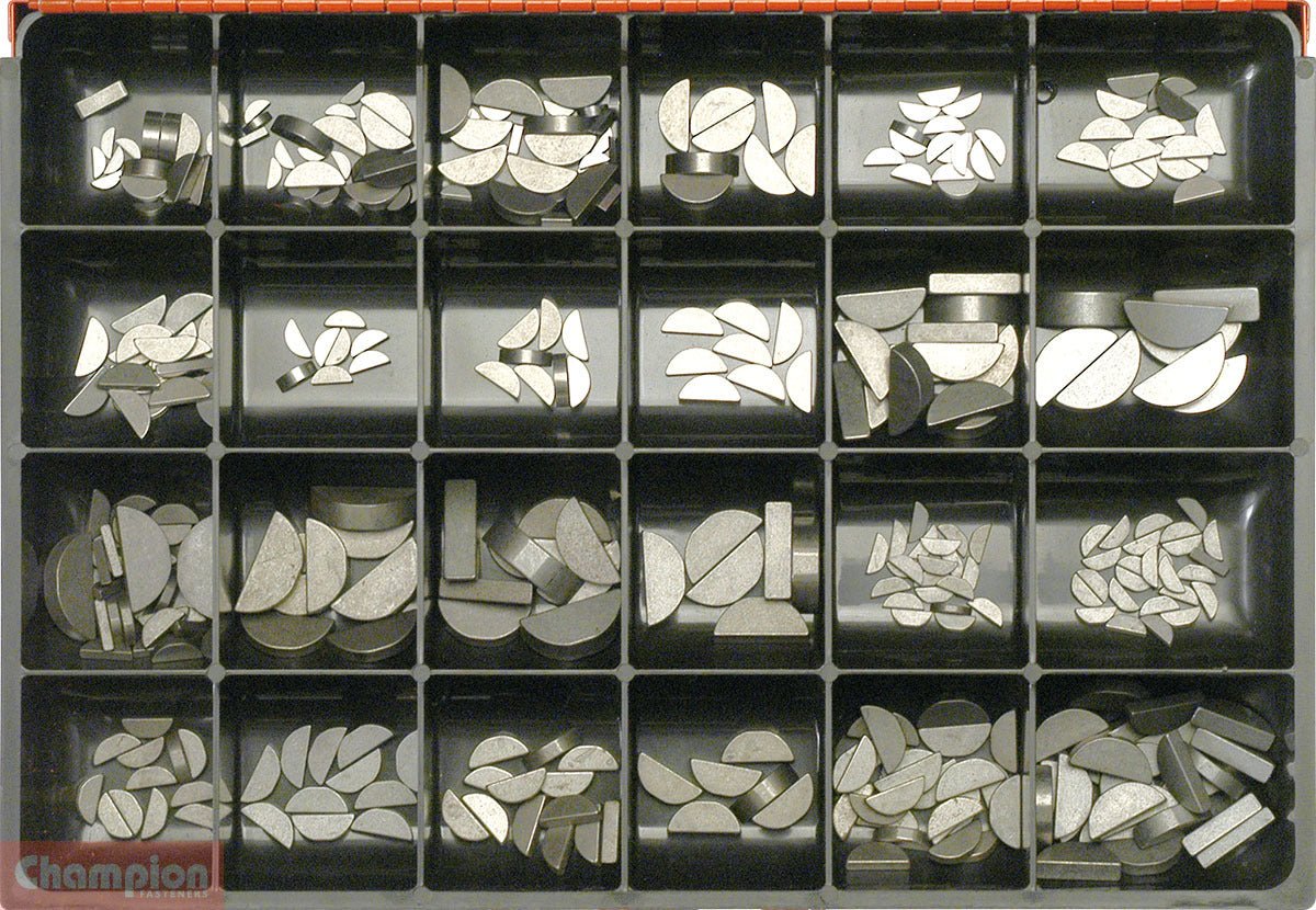 Champion CA2177 Woodruff Key Assortment Kit, 341 Pcs - AIMS Industrial Supplies