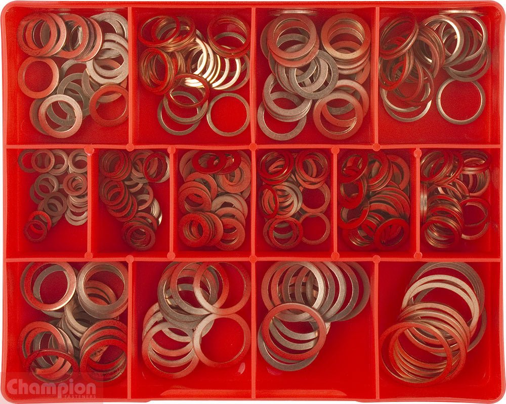 Champion CA226 Fuel Injection Copper Washer 6-26mm Kit, 305 Pcs - AIMS Industrial Supplies