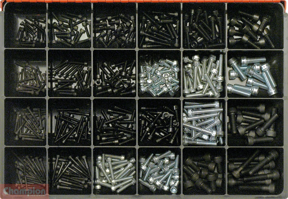 Champion CA2417 Socket Head Cap Screw Metric Assortment Kit, 430 Pcs - AIMS Industrial Supplies