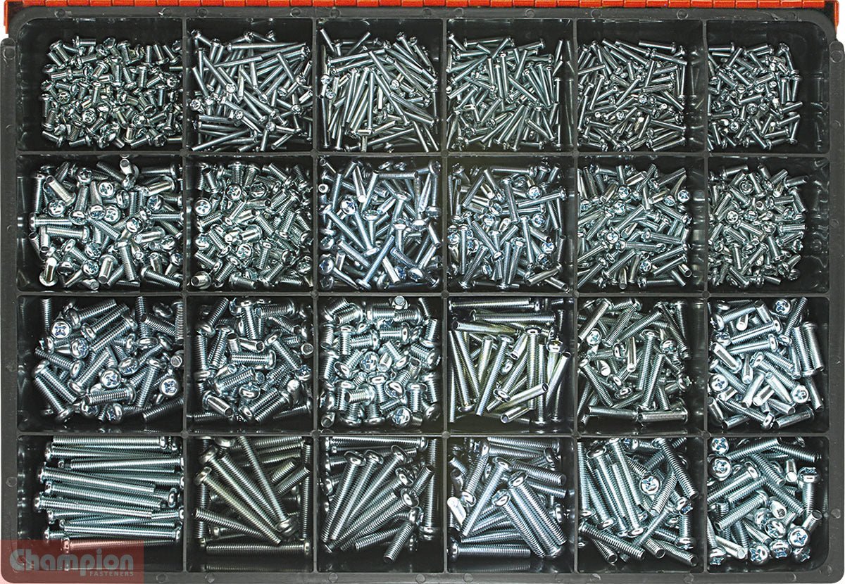Champion CA2705 Pan Head Phillips Machine Screw Kit, 1785 Pcs1