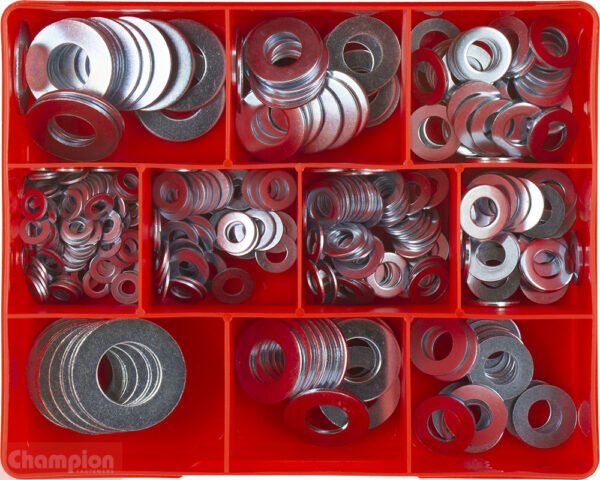 Champion CA330 Flat Steel Washer 3/16" to 3/4" & M10 Assortment Kit - AIMS Industrial Supplies