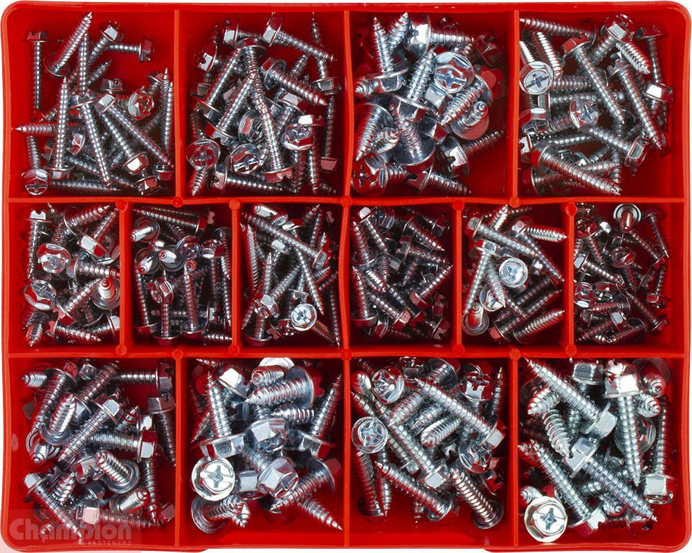 Champion CA350 Hex Head Self Tapping Screw Assortment Kit - AIMS Industrial Supplies