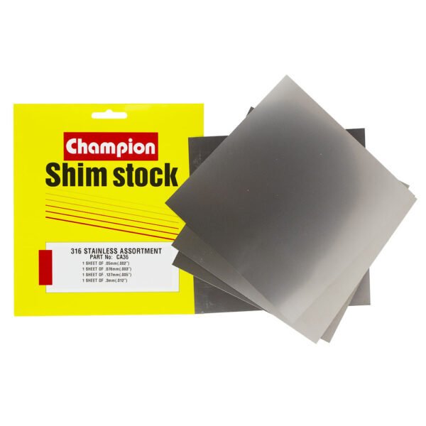 Champion CA36 Stainless Steel Shim 150mm x 150mm Sheet, 4 Pieces - AIMS Industrial Supplies