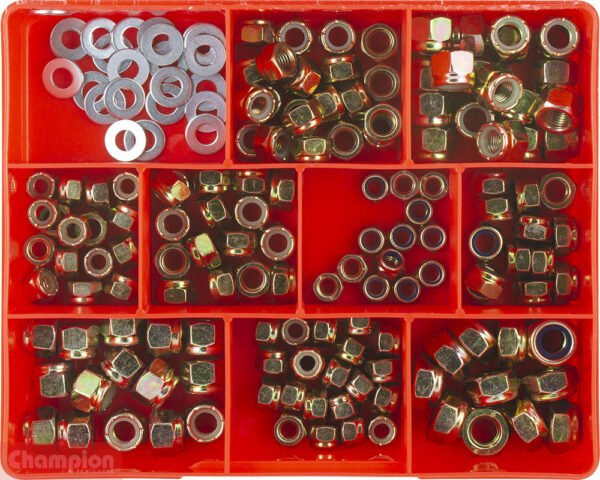 Champion CA360 UNF, UNC & Metric Nylon Lock Nut Assortment Kit - AIMS Industrial Supplies