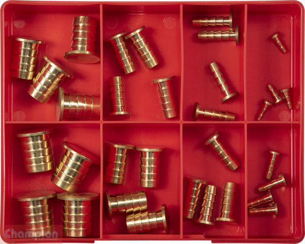 Champion CA40 Hose Plug Barbed Brass Assortment Kit - 32 Pieces1