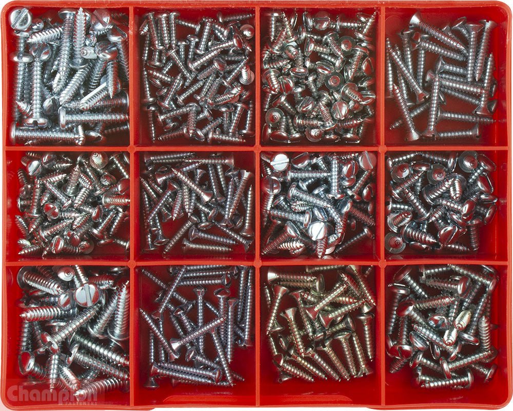 Champion CA420 Self Tapping Screw Slotted Assortment Kit - AIMS Industrial Supplies