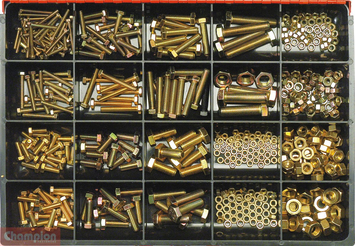 Champion CA480 Fine Metric Set Screw & Nut Assortment Kit, 480 Pcs - AIMS Industrial Supplies