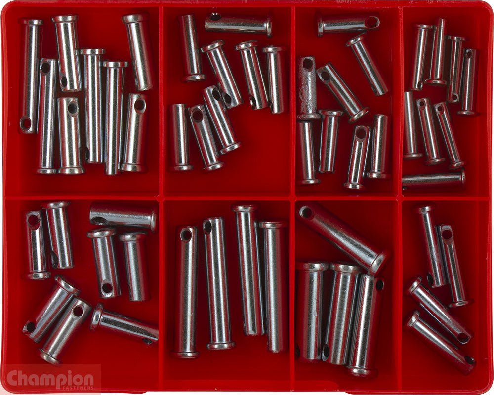 Champion CA52 Clevis Pin Assortment Kit, 52 Pcs - AIMS Industrial Supplies