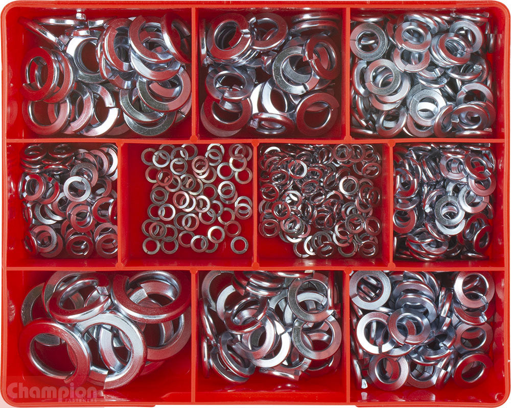 Champion CA520 Spring Washer (11 Size) Assortment Kit, 535 Pcs1