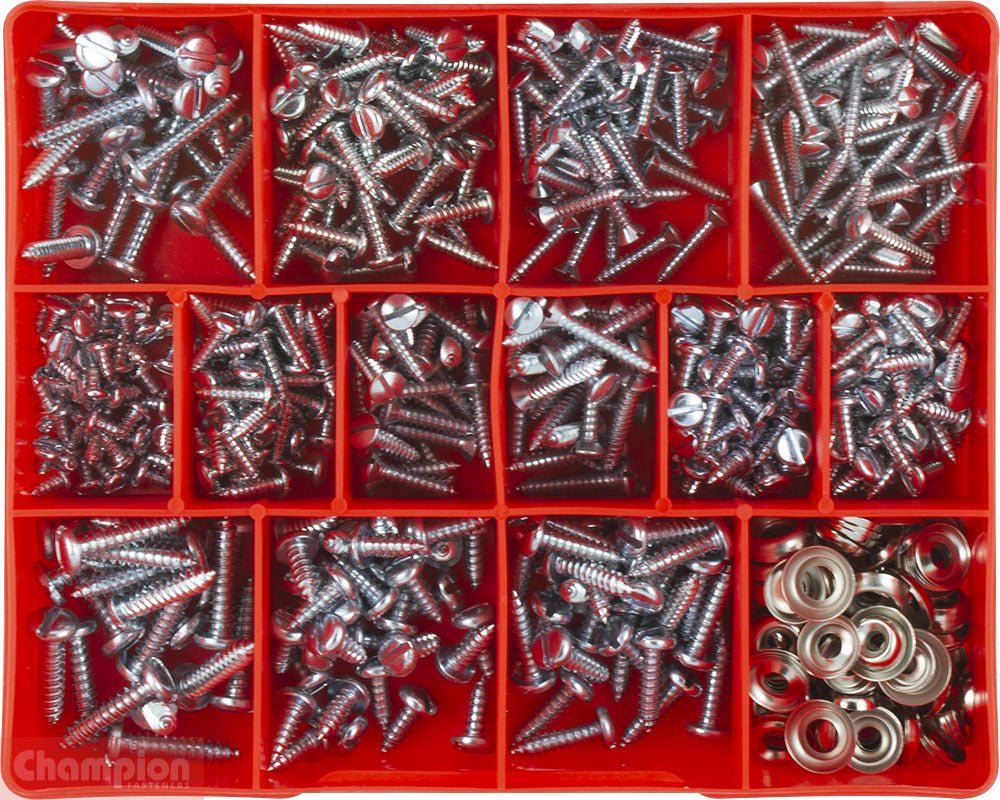 Champion CA550 Combo/Slotted Self Tapping Screw Assortment Kit - AIMS Industrial Supplies