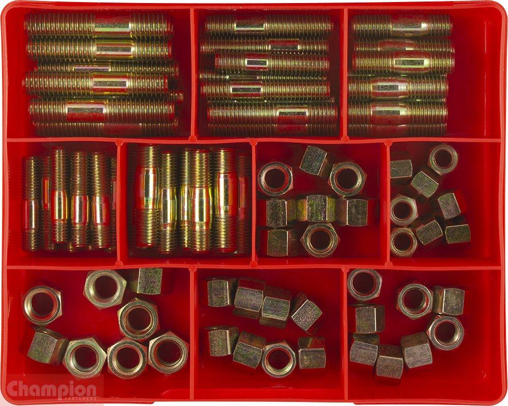 Champion CA96 Manifold Stud & Nut Assortment Kit - 80 Pieces - AIMS Industrial Supplies