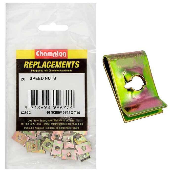 Champion Captive Nut 16.60 x 10.95 x 3.65mm C380-3 - 20/Pack