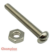 Champion CFT Machine Screw & Nut Pan Slotted Nickel Plated - AIMS Industrial Supplies