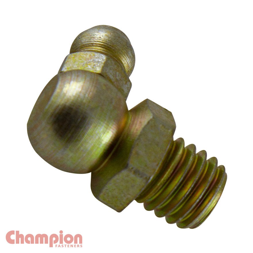 Champion CN1211 Grease Nipple 1/4" UNF 45° - 25/Pack - AIMS Industrial Supplies