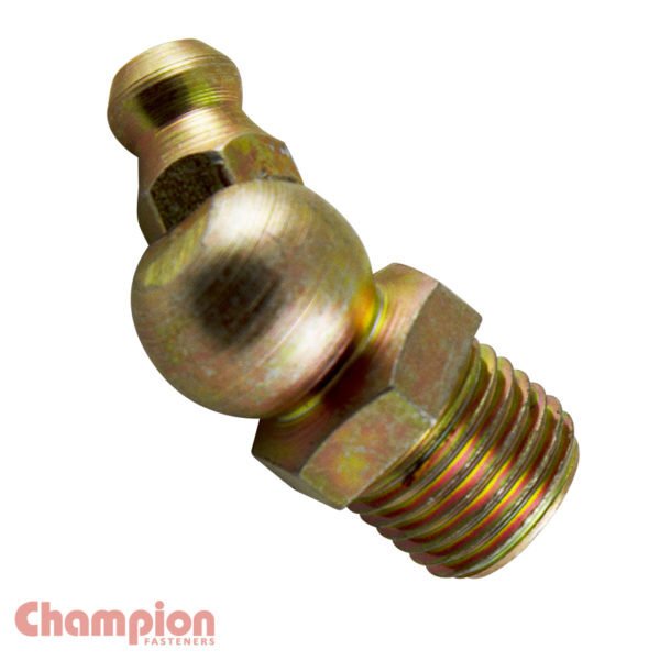 Champion CN203 Grease Nipple 45° M10 x 1mm Metric - 25/Pack - AIMS Industrial Supplies