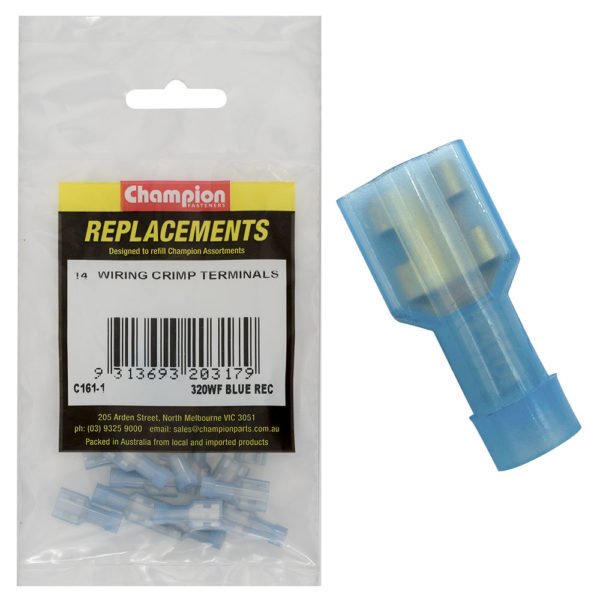 Champion Crimp Terminal Blade Female Fully Insulated - AIMS Industrial Supplies