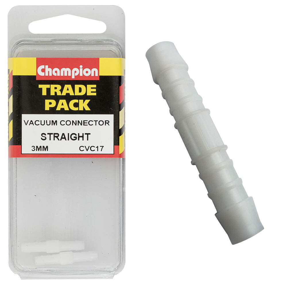 Champion CVC17 Vacuum Connector Straight 3mm  - Box of 6 (3 Packs of 2)
