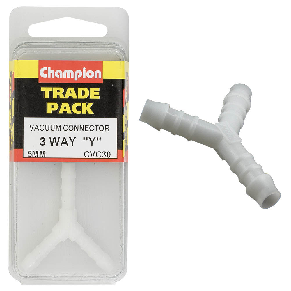 Champion CVC30 Vacuum Connector 3 Way 'Y' Piece 5mm - Box of 3