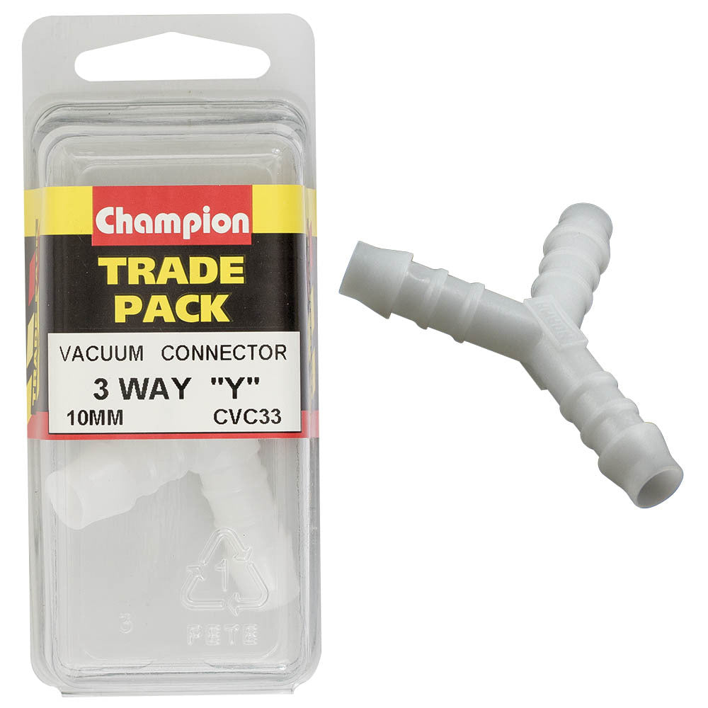 Champion CVC33 Vacuum Connector 3 Way 'Y' Piece 10mm - Box of 3
