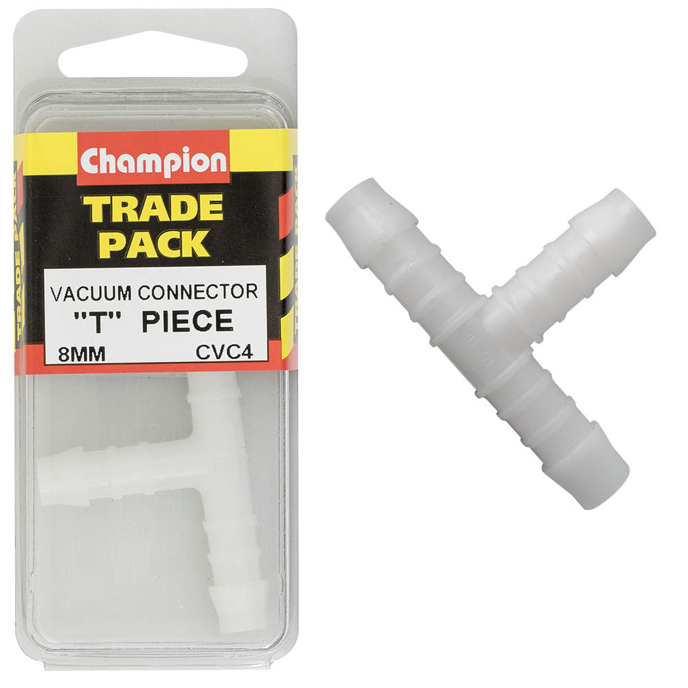 Champion CVC4 Vacuum Connector Equal T Piece 8mm - Box of 3
