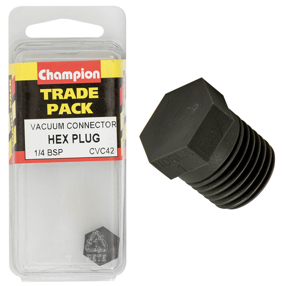 Champion CVC42 Hex Taper Plug 1/4" BSP - Box of 3