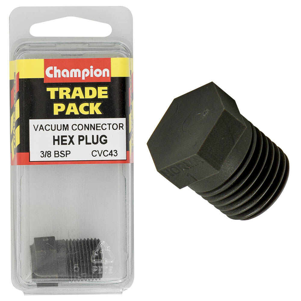Champion CVC43 Hex Taper Plug 3/8" BSP -Box of 3