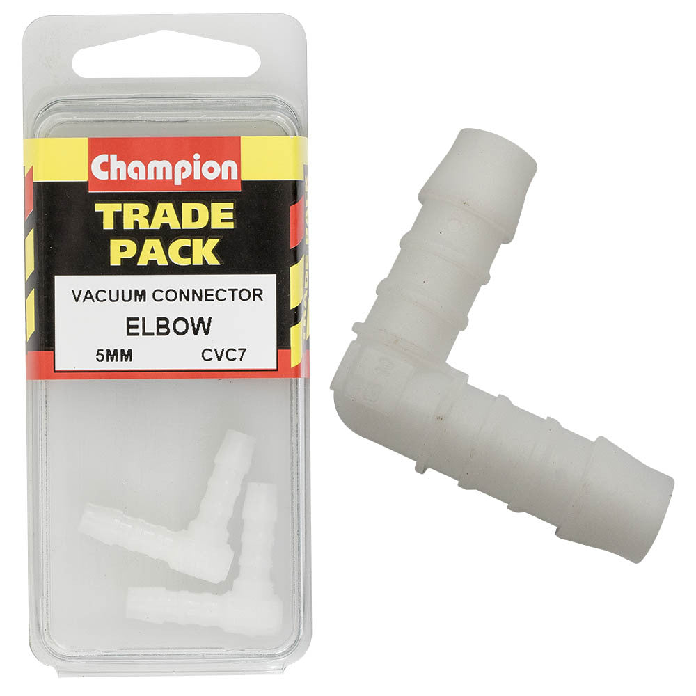 Champion CVC7 Vacuum Connector 90° Elbow 5mm - Box of 6 (3 Packs of 2)