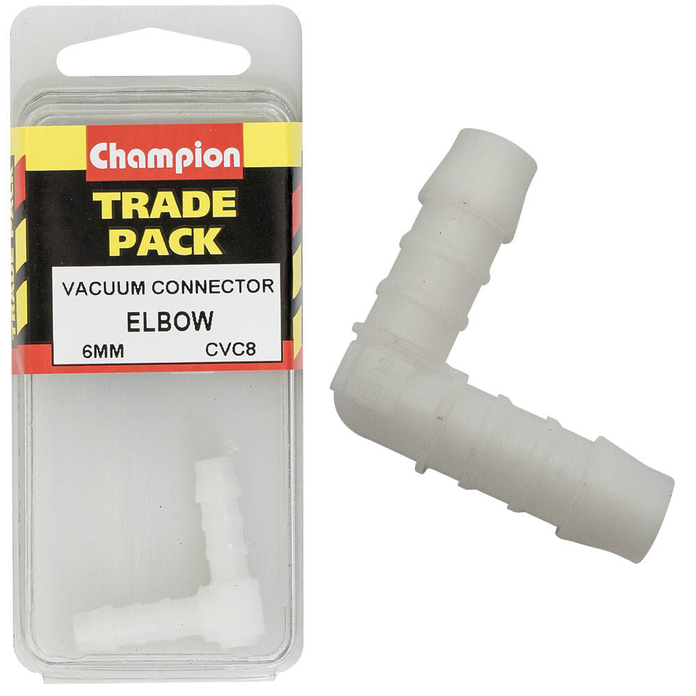 Champion CVC8 Vacuum Connector 90° Elbow 6mm - Box of 3