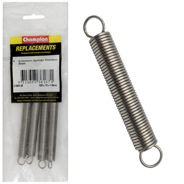 Champion Extension Spring Stainless Steel - 316/A4 - AIMS Industrial Supplies