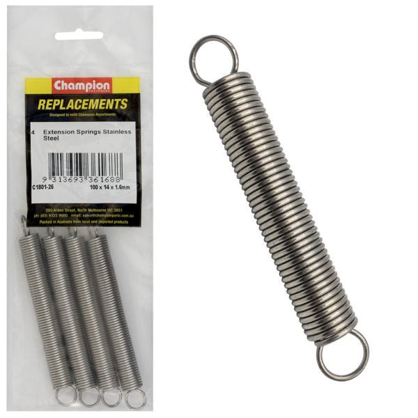 Champion Extension Spring Stainless Steel - 316/A4 - AIMS Industrial Supplies