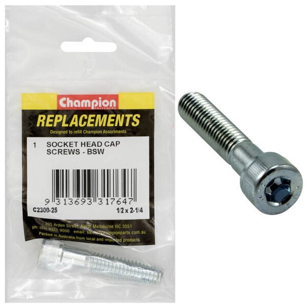 Champion Head Cap Screw BSW - High Tensile Zinc Plated - AIMS Industrial Supplies