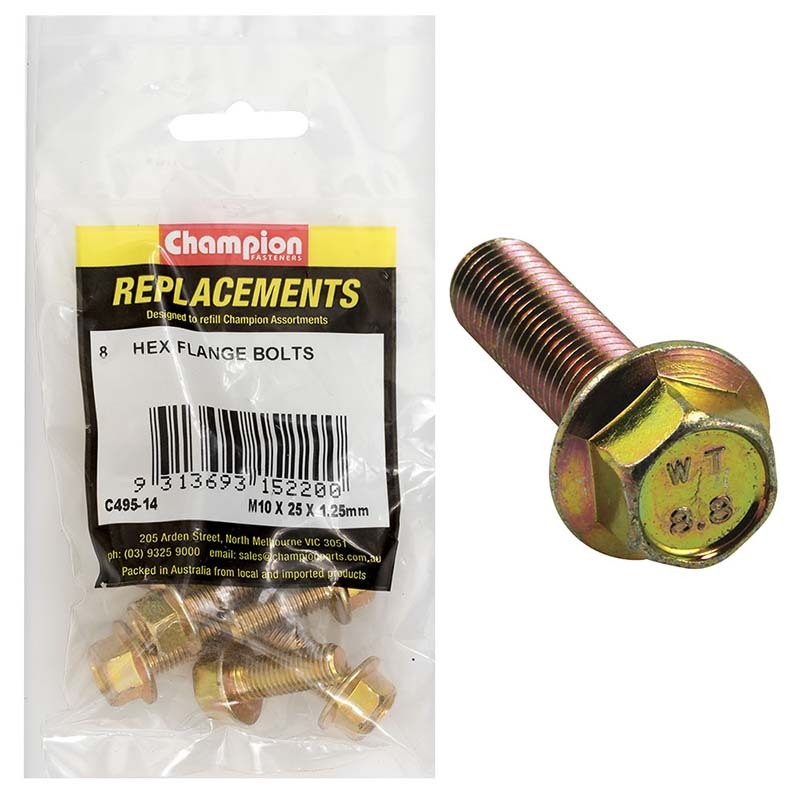 Champion Hex Flanged Head Bolt Thread Pitch Assortment Refill 1