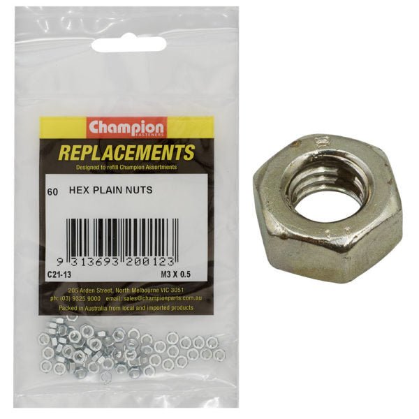 Champion Hex Plain Nut High Tensile Zinc Plated - AIMS Industrial Supplies