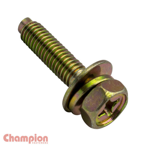 Champion Hex Set Screw Sems Combo Flat/Spring Washer Pilot Steel1