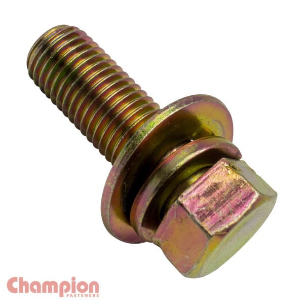 Champion Hex Set Screw Sems Flat/Spring Washer Steel - AIMS Industrial Supplies