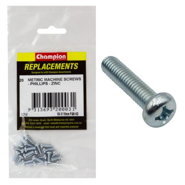 Champion Machine Screw Pan Head Phillips Zinc Plated - AIMS Industrial Supplies