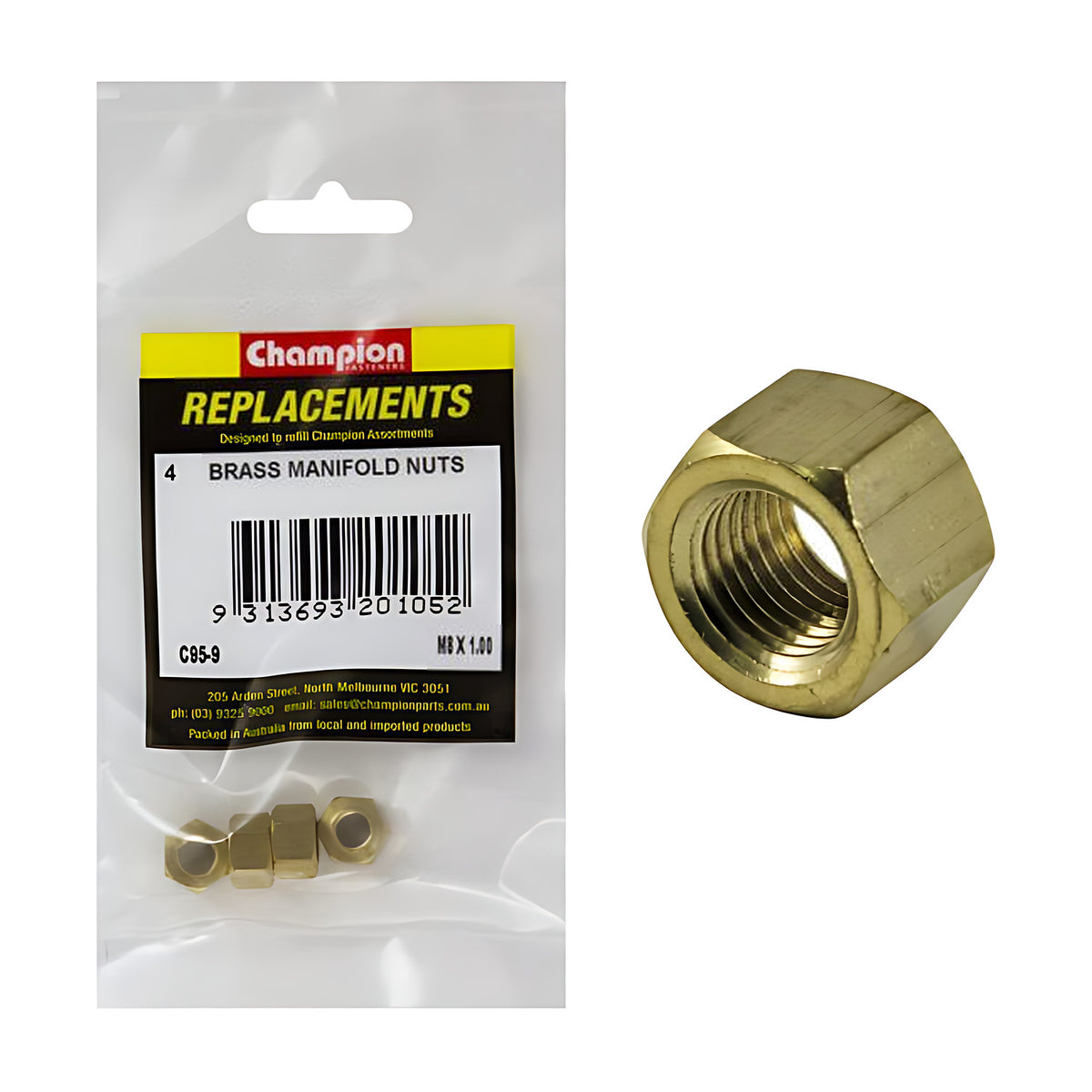 Champion Manifold Nut Brass - Metric