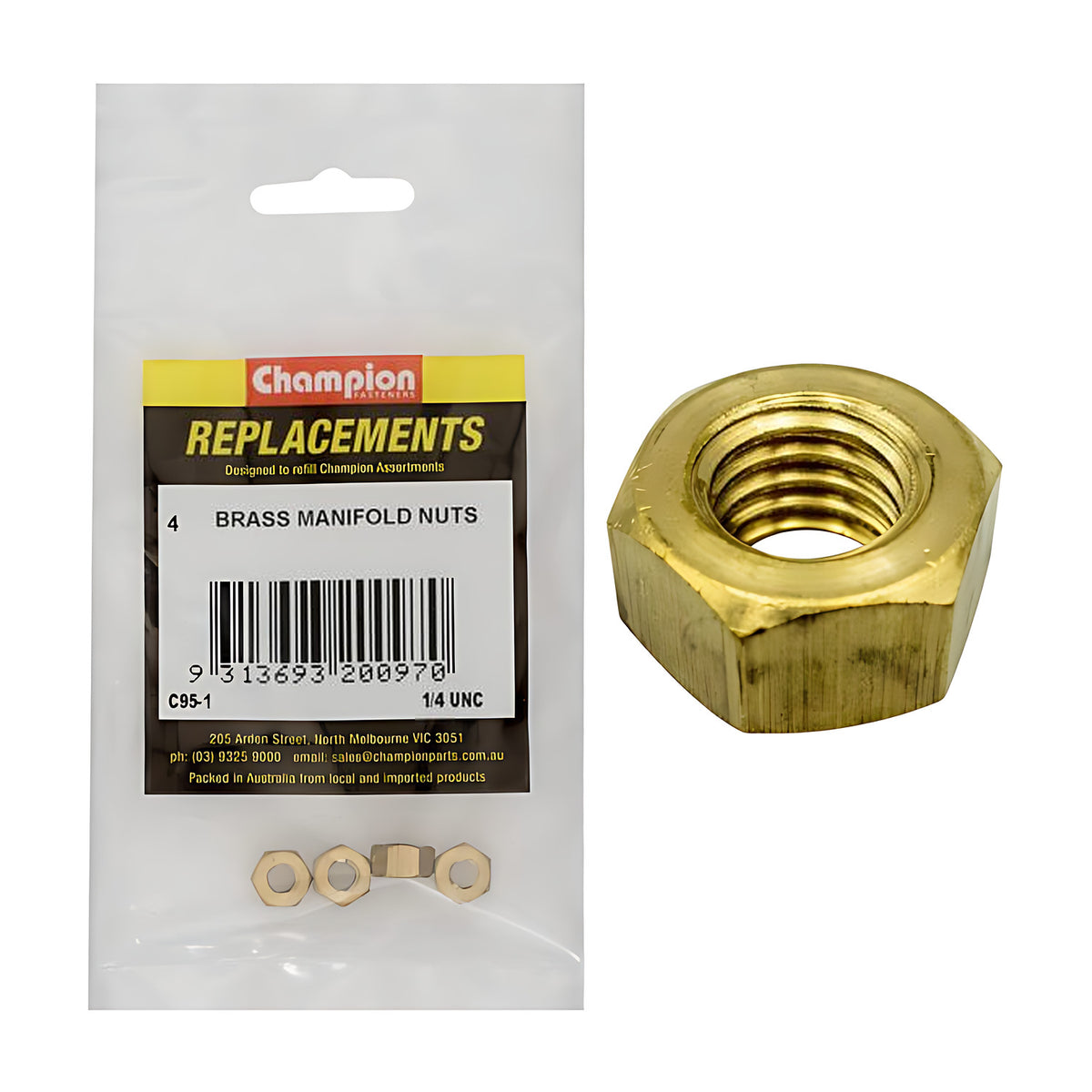 Champion Manifold Nut Brass - UNC