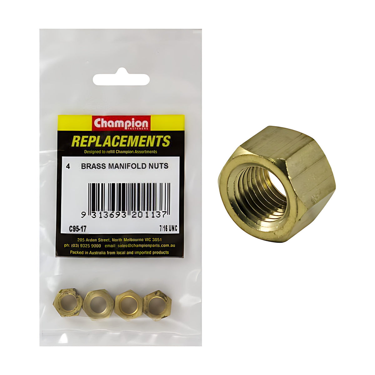 Champion Manifold Nut Brass - UNC