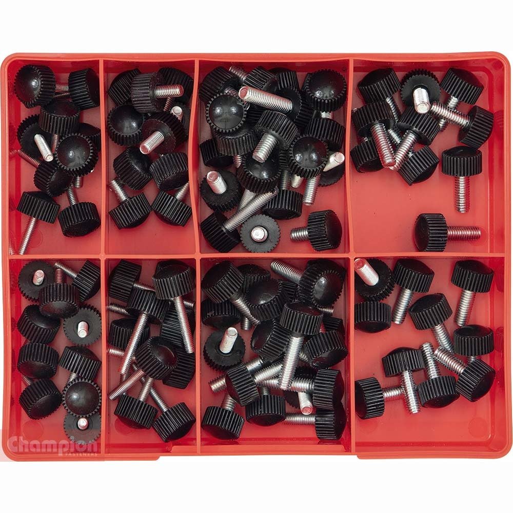 Champion Metric Round Knurled Thumb Screw Zinc Plated Assortment - CA275 - AIMS Industrial Supplies